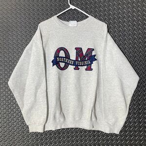 Vintage Northern Virgina Lee Ultra Weight Made In USA Gray Pullover Sweater Sz L